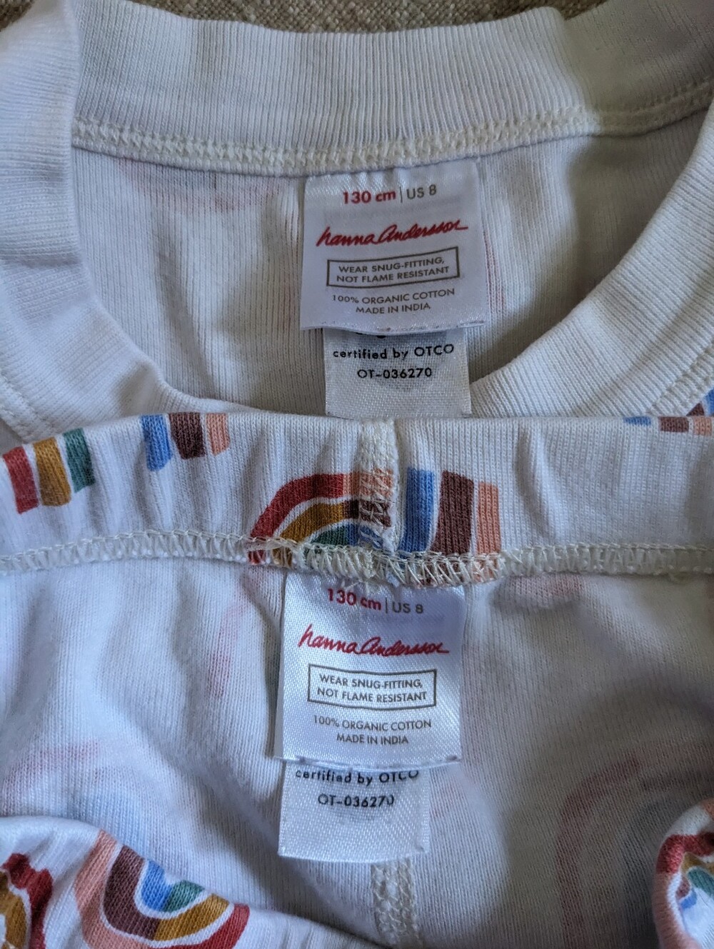 Hanna Andersson Rainbow Jammies - 130/8